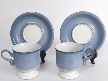 (2) Vintage Derby Castile Blue Cup Sets