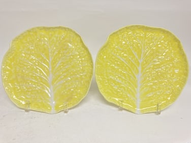 Pr. of Vintage Secla Portugal Porcelain Yellow Cab