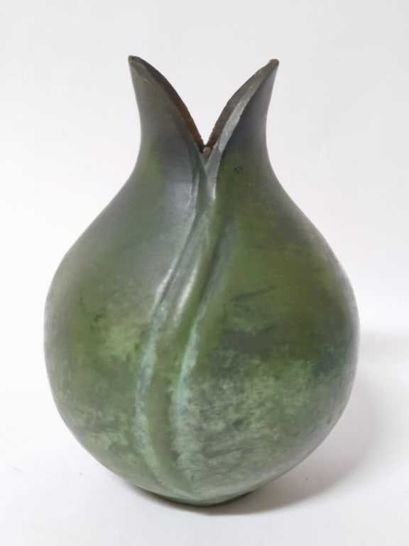 Vintage Bronze Flower Bud Vase: Vintage Bronze Flower Bud Vase, 7in