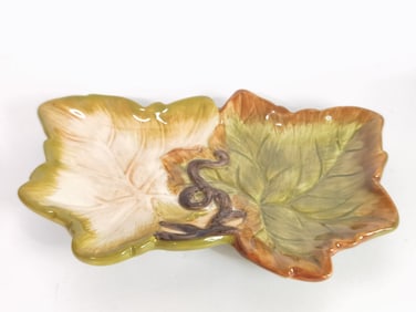 Vintage Bella Casa by Ganz Porcelain Leaf Dish