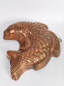 Large Vintage Copper Fish Mold