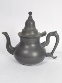 Antique One Cup Pewter Teapot