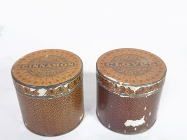 (2) Vintage Cinnamon and Cloves Tin