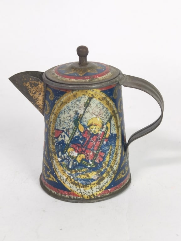 Vintage Children Tin Water Pot: Vintage Children Tin Water Pot, 3 1/8in