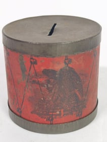 Antique Tin Drum Coin Bank
