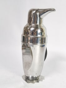 Pottery Barn Chrome Penguin Cocktail Shaker