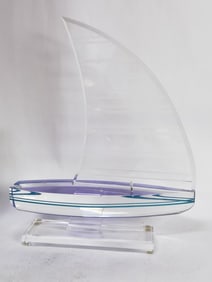 Lucite Acrylic Sailboat Sculpture