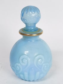 Vintage Avon Imperial Garden Blue Glass Cologne Bo