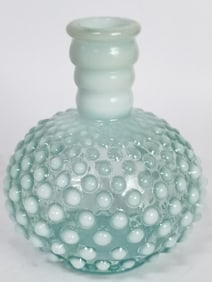 Vintage Fenton Aqua Blue Hobnail Glass Perfume Bot