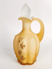 Vintage Fenton Amber Overcast Art Glass Cruet