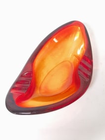 Vintage L.E. Smith Amberina Glass Ashtray