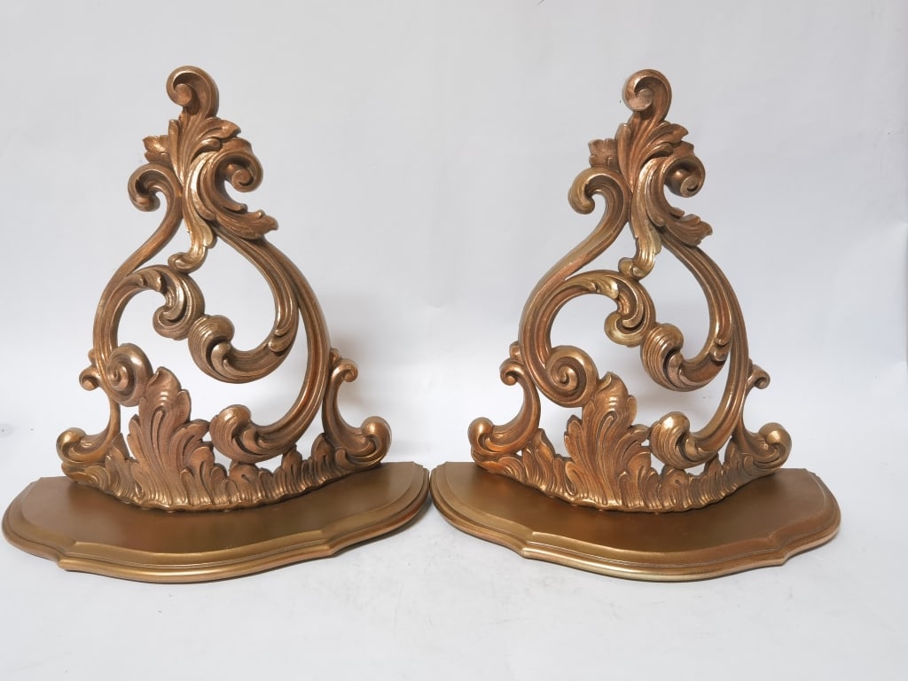 Pr. of Vintage French Style Wall Stands: Pr. of Vintage French Style Wall Stands, 12in by 12in