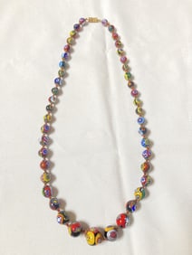 Vintage Murano Italy Millefiori Bead Necklace