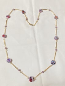 Murano Italy Millefiori Bead Necklace