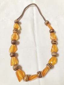 Costume Faux Amber Bead Necklace