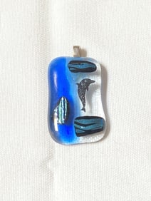 Murano Italy Glass Dolphin Pendant