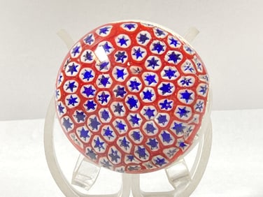 Vintage Murano Style Millefiori Glass Paperweight