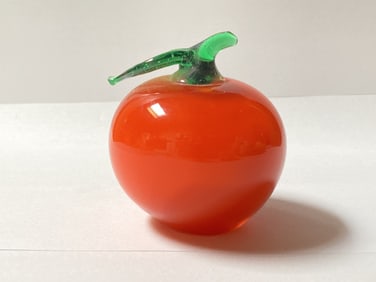 Red Apple Glass Paperweight