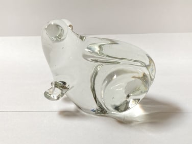 Clear Glass Frog Paperweight