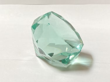 Green Glass Diamond Paperweight