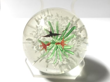 Murano Style Aquarium Glass Paperweight