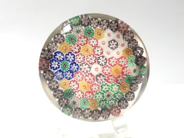 Murano Style Millefiori Glass Paperweight