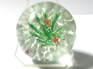 Murano Style Aquarium Glass Paperweight