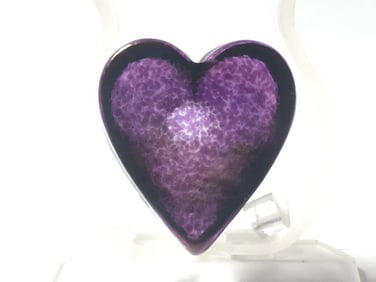 Robert Held Style Iridescent Purple Heart Glass Pa