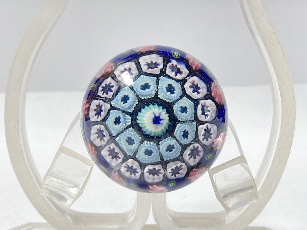 Murano Style Millefiori Glass Paperweight (1 of 3)