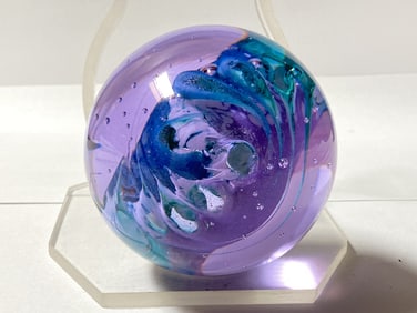Caithness Scotland MX4739 "Wavecrest" Glass Paperw