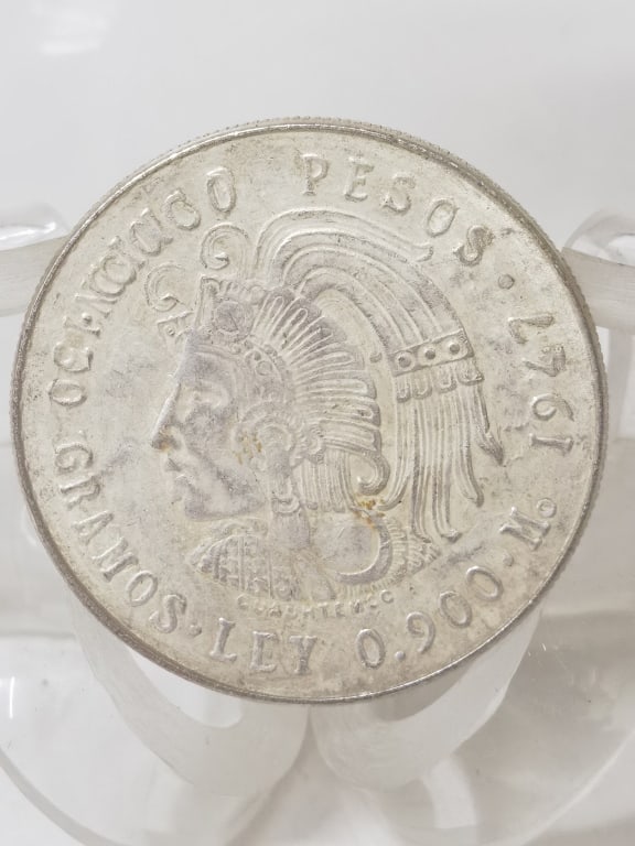 1947 Mexico 5 Pesos Silver Coin: 1947 Mexico 5 Pesos Silver Coin