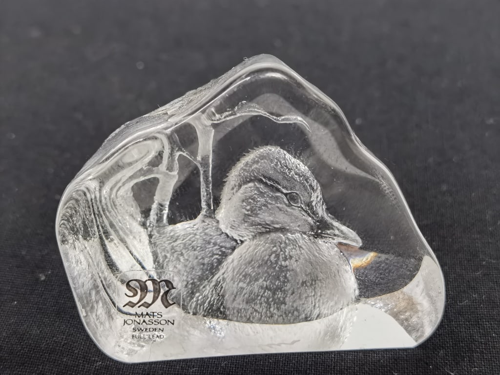 Mats Jonasson Duckling Crystal Paperweight (1 of 5)