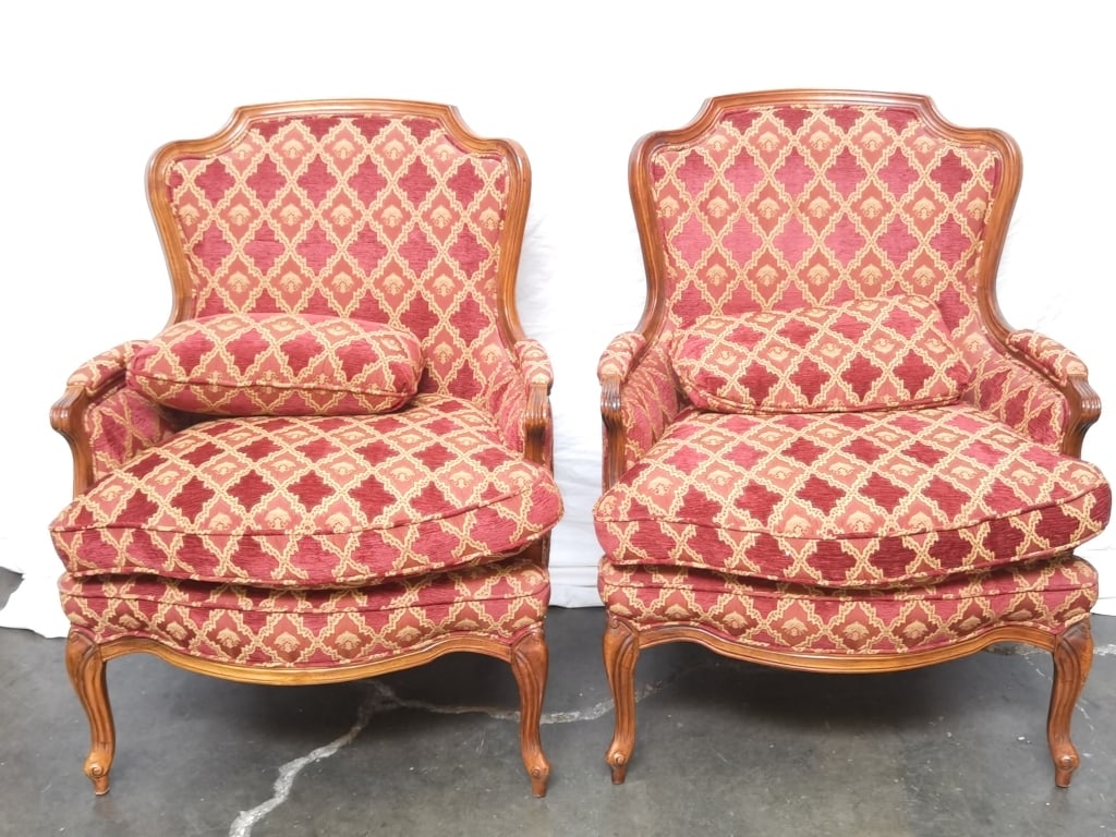 Pr. of Highland House Carved French Style Armchair (1 of 8)