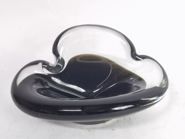 1955 Vintage Erickson Freeform Black Glass Bowl