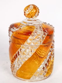 Antique Baccarat Serpentine Crystal Covered Jar