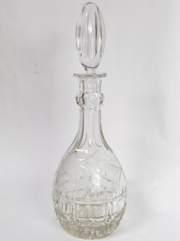 Vintage Crystal Decanter: Vintage Crystal Decanter, 14in