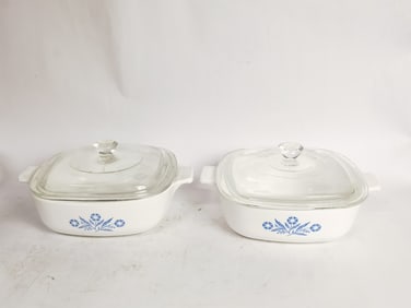 Pr. of Vintage Blue Cornflower Ware Casserole Dish