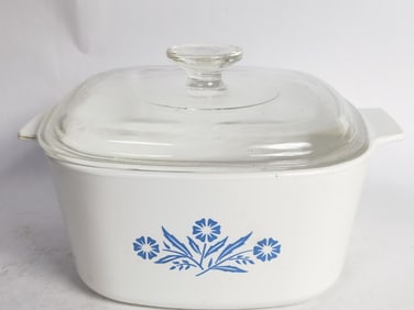 Large Vintage Blue Cornflower Ware Casserole Dish
