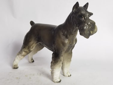 Vintage Ceramic Schnauzer Dog Figurine