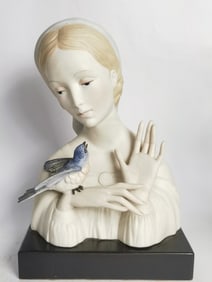 Vintage Cybis Porcelain Madonna with Bird Bust