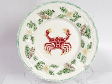 Bordallo Pinheiro Majolica Crab Plates by CE Corey