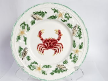 Bordallo Pinheiro Majolica Crab Plates by CE Corey