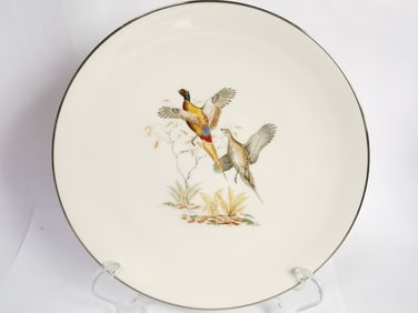 Vintage Flintridge Porcelain Pheasant Pasta Plate