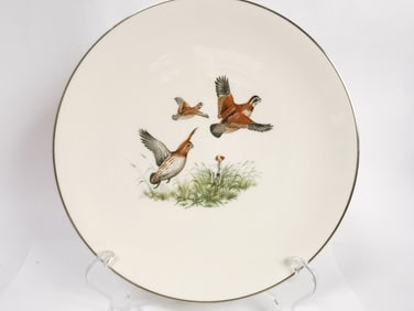 Vintage Flintridge Porcelain Partridge Pasta Plate