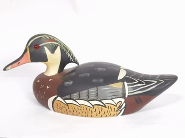 Vintage Signed Hand Painted Duck Decoy
