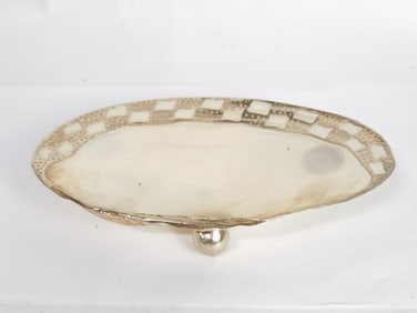 Vintage Two's Company Gilt Abalone Shell Dish