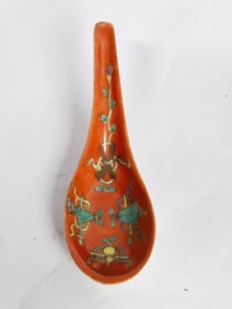 Antique Chinese Porcelain Eight Treasures Spoon