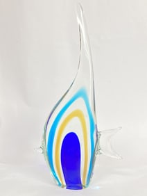 Vintage Murano Italy Blue/Yellow Glass Fish