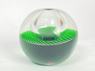 Princ Czech Controlled Bubble Art Glass Paperweigh
