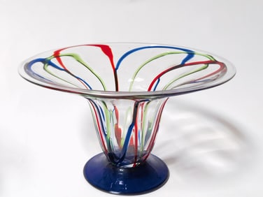 Vintage Murano Italy Red/Green/Blue Outline Glass